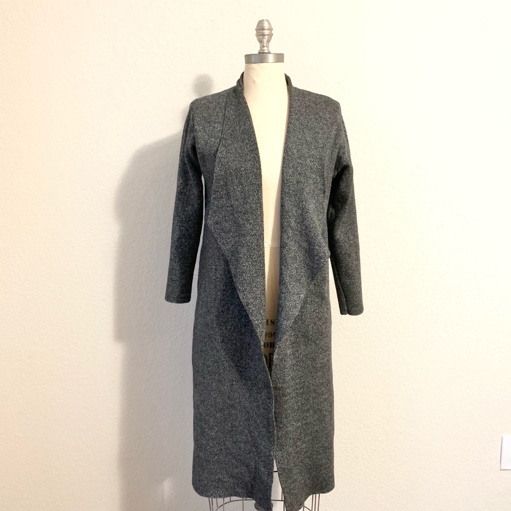 ZARA KNIT L/S Open Front Long Trench Coat